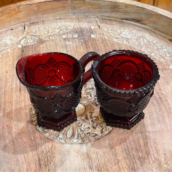 Avon | Dining | Vintage Avon Ruby Red Cape Cod Glassware Sugar Bowl And ...